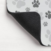 Graue Katzenpaw-Druckmuster Mousepad (Ecke)