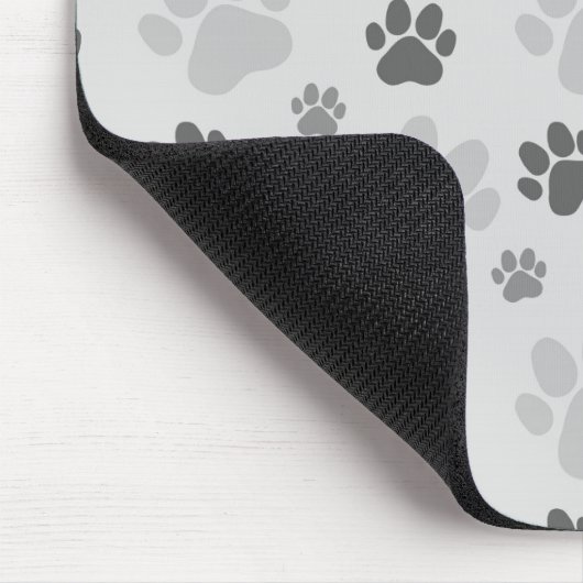 Graue Katzenpaw-Druckmuster Mousepad (Ecke)