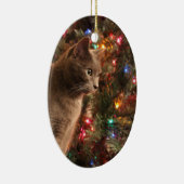 Graue Katzenverzierung Keramikornament (Rechts)