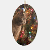 Graue Katzenverzierung Keramikornament (Links)