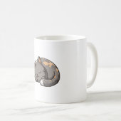Graue Kawaii Schlafkatze Kaffeetasse (VorderseiteRechts)