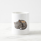 Graue Kawaii Schlafkatze Kaffeetasse (Mittel)