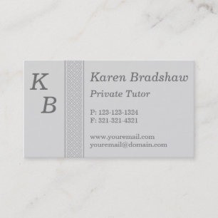Graue keltische Knoten-privater Tutor-Visitenkarte Visitenkarte