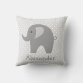 Graue Kissen für den Elefantenwurf im Kinderzimmer (Rückseite)