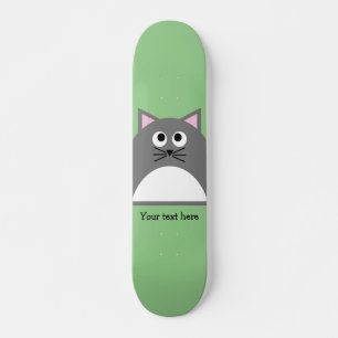 Graue Kitty Cat Personalisiertes Skateboard