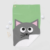 Graue Kitty Katze Golfhandtuch (Insitu)