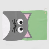 Graue Kitty Katze Golfhandtuch (Horizontal)