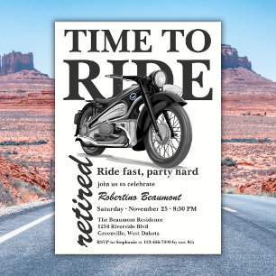 Graue klassische Motorradfahrt Schnelle Ruhestands Einladung