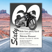 Graue klassische Motorradfahrt zum 60. Geburtstag