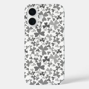 Graue Kleeblätter iPhone 16 Hülle