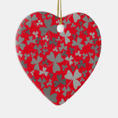 Graue Kleeblätter Keramik Ornament (Rechts)