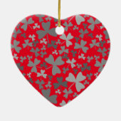 Graue Kleeblätter Keramik Ornament (Hinten)