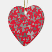 Graue Kleeblätter Keramik Ornament (Links)