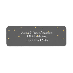 Graue kleine elegante Einladungsaufkleber mit Gold