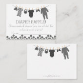 Graue Kleine Kleidung Diaper Raffle Tickets Begleitkarte (Vorne/Hinten)