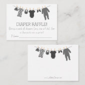 Graue Kleine Kleidung Diaper Raffle Tickets Begleitkarte (Vorne/Hinten)
