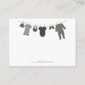 Graue Kleine Kleidung Diaper Raffle Tickets Begleitkarte (Rückseite)