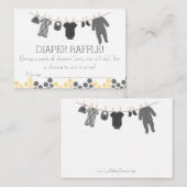 Graue Kleine Kleidung Diaper Raffle Tickets Begleitkarte (Vorne/Hinten)