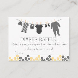 Graue Kleine Kleidung Diaper Raffle Tickets Begleitkarte