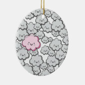 Graue kleine Wolken Keramikornament (Rechts)