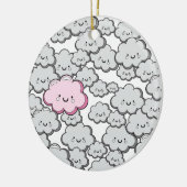 Graue kleine Wolken Keramikornament (Links)