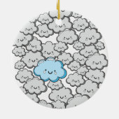 Graue kleine Wolken Keramikornament (Hinten)
