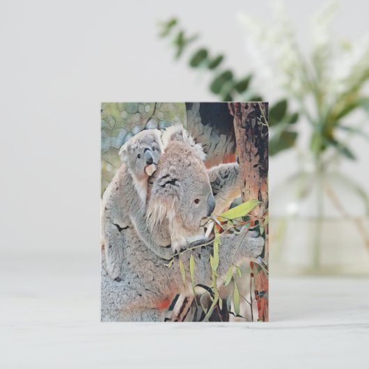 Graue Koala-Bären Postkarte (Stehend Vorderseite)