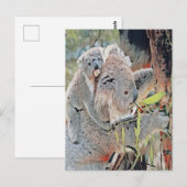 Graue Koala-Bären Postkarte (Vorne/Hinten)