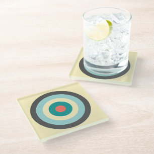 Graue Kombination Bulls Eye von Shirley Taylor Glasuntersetzer