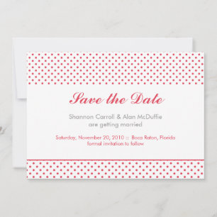 graue & korallenrote Punkte Save-the-Date-Karte Save The Date