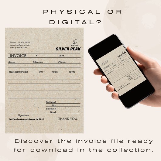 Graue Kraft Business Invoice Form Quotation