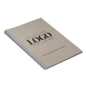 Graue Kraft Paper Look Round Logo Business Custom Notizblock (Rechte Seite)