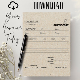 Graue Kraft Rechnungsstellung für kleine Unternehm Karte