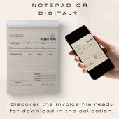 Graue Kraft Rechnungsstellung für kleine Unternehm Notizblock