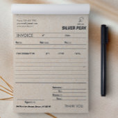 Graue Kraft Rechnungsstellung für kleine Unternehm Notizblock