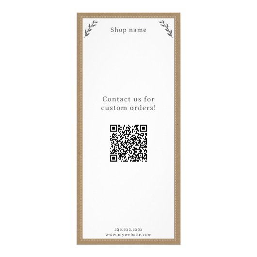 Graue, Kraft & Rustikale Menü & Preisliste Rackkar (Hinten)