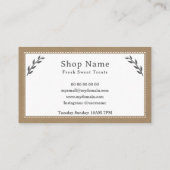 Graue, Kraft- und Rustikale Treuekarte Visitenkarte (Rückseite)