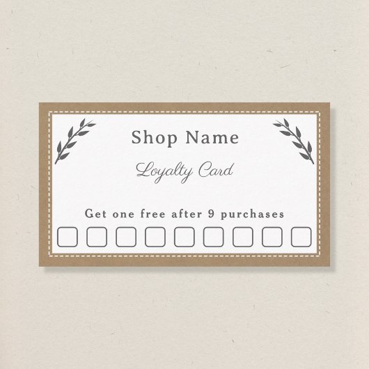 Graue, Kraft- und Rustikale Treuekarte Visitenkarte