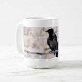 Graue Krähen-Tasse Kaffeetasse (Vorderseite Links)
