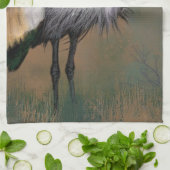 graue Krane Bird Küchenhandtücher Geschirrtuch (Gefaltet)