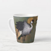 Graue Krane Bird Latte Tasse (Linke Ecke)