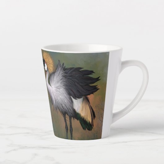 Graue Krane Bird Latte Tasse (Rechts)