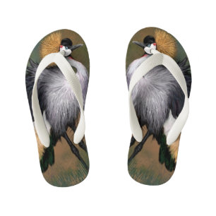 Graue Krane-Vogelflip-Flops Kinderbadesandalen