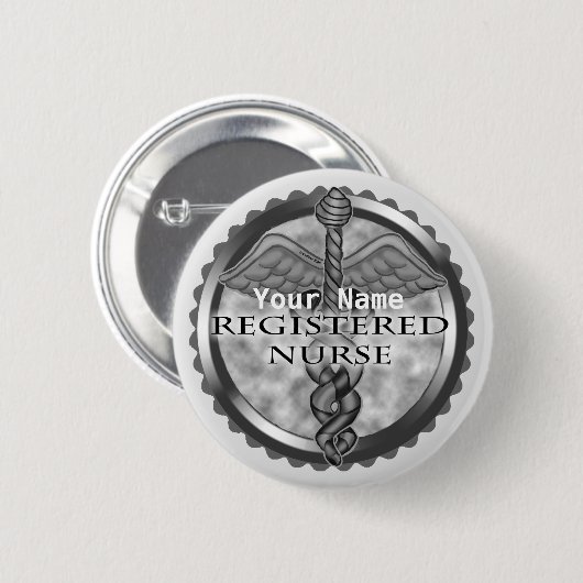Graue Krankenschwester Button (Vorne & Hinten)