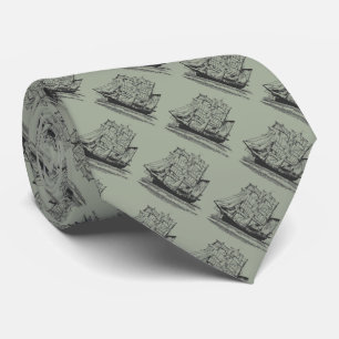 Graue Krawatte mit schwarzem Vintagem