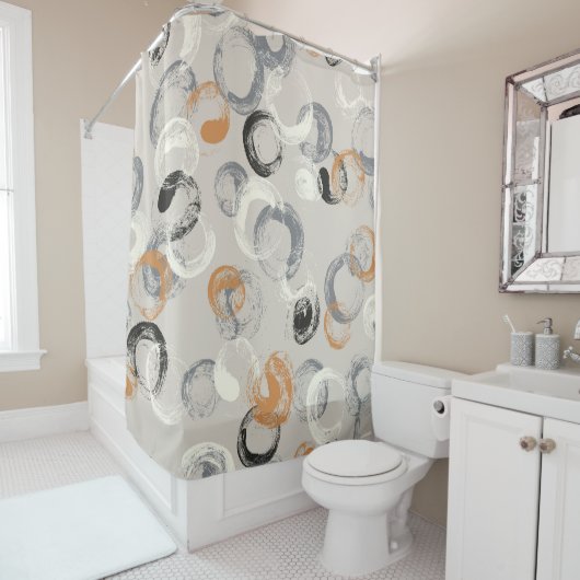 Graue Kreise: einfaches nahtloses Muster Duschvorhang (Beispiel)