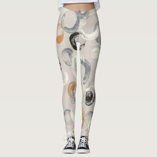 Graue Kreise: einfaches nahtloses Muster Leggings (Vorderseite)