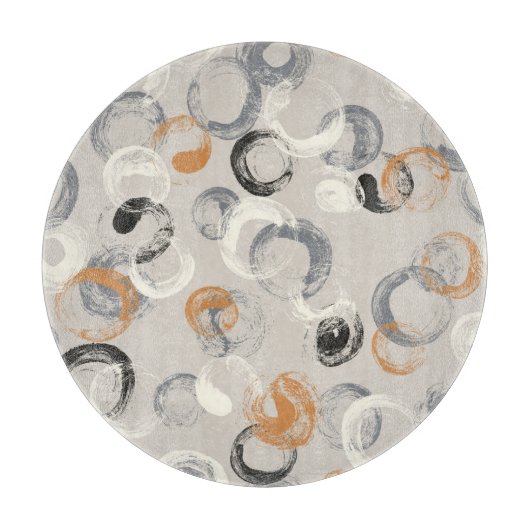 Graue Kreise: einfaches nahtloses Muster Schneidebrett (Vorderseite)