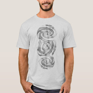 Graue Kreise im MCM-Look geometrisch abstrakt T-Shirt