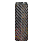 Graue Kreuzstreifen oder Bänder? Goldrötlich Thermosbecher (Rückseite)